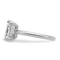14K White Gold Lab Grown Diamond VS+ F+ Pear Radiant Two-stone Complete Ring view 3