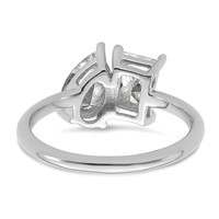 14K White Gold Lab Grown Diamond VS+ F+ Pear Radiant Two-stone Complete Ring view 5