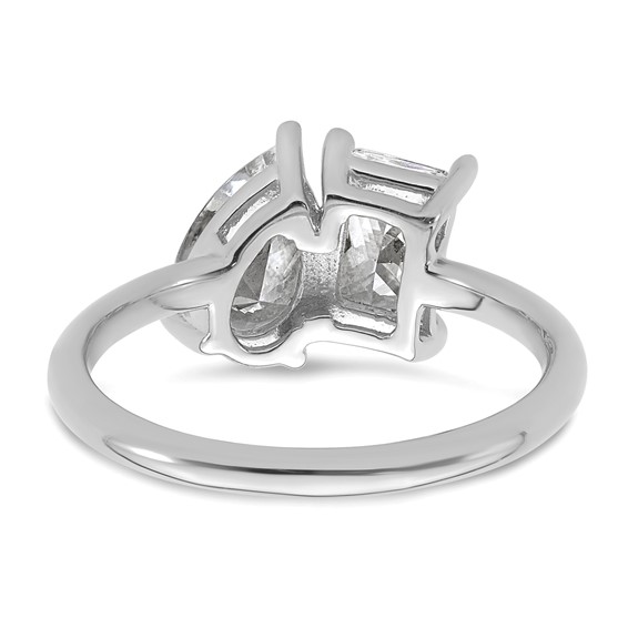 Gold Diamond Asymmetrical Rings