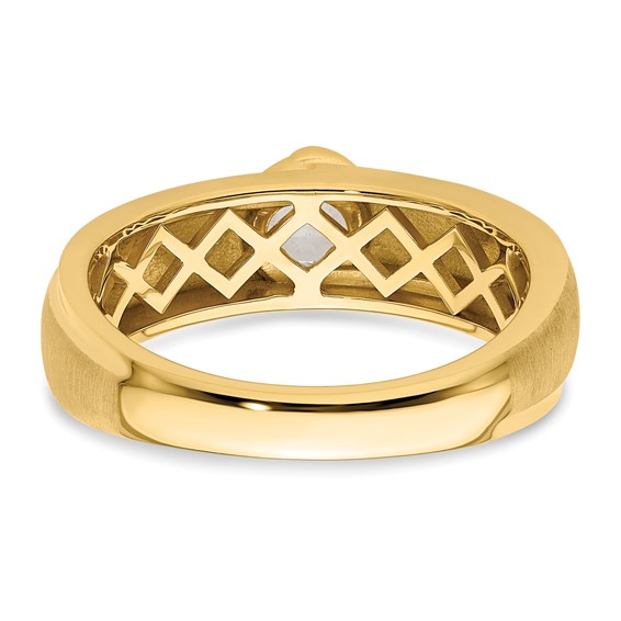 14k Polished and Satin Mens Wedding Band Mounting