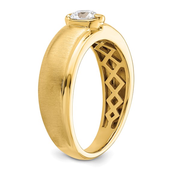 14k Polished and Satin Mens Wedding Band Mounting