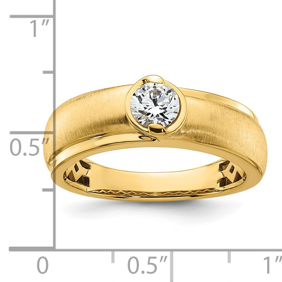 14k Polished and Satin Mens Wedding Band Mounting