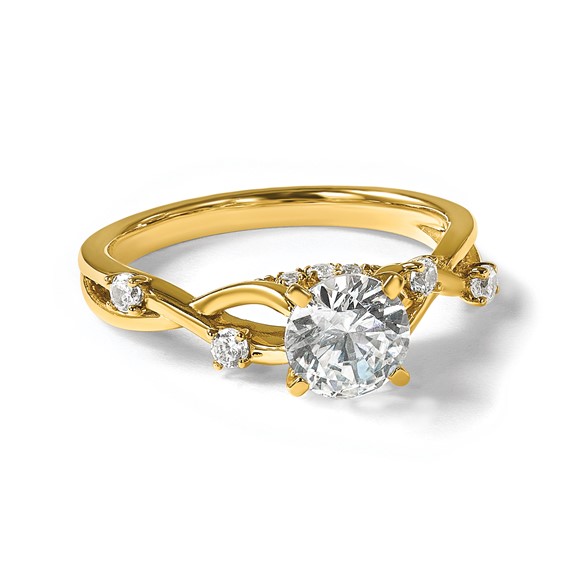 14k Diamond Criss-Cross Semi-Mount Engagement Ring
