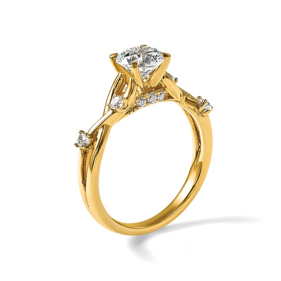 14k Diamond Criss-Cross Semi-Mount Engagement Ring