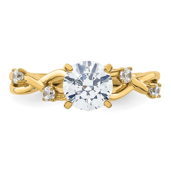 14k Diamond Criss-Cross Semi-Mount Engagement Ring