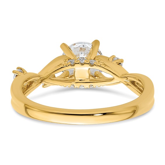 14k Diamond Criss-Cross Semi-Mount Engagement Ring