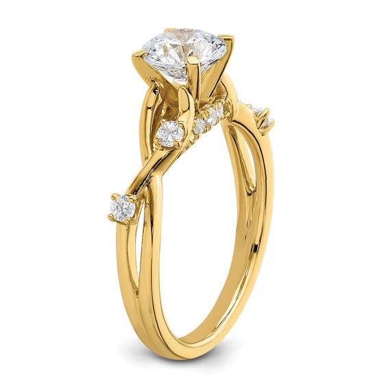 14k Diamond Criss-Cross Semi-Mount Engagement Ring