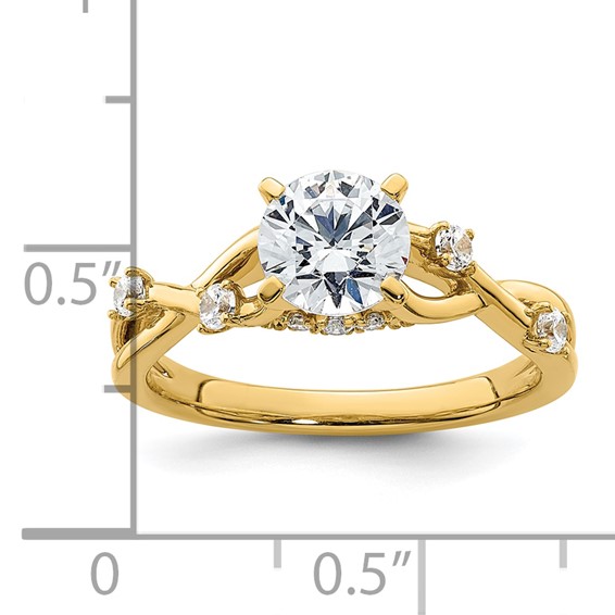 14k Diamond Criss-Cross Semi-Mount Engagement Ring