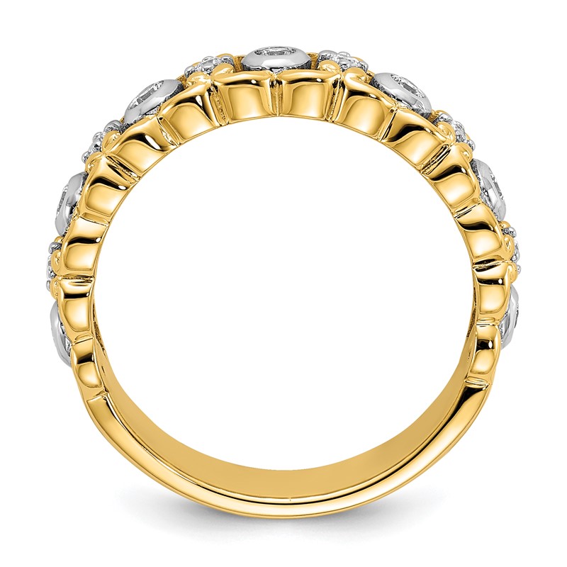 14k Two Tone 1/4 carat Lab Grown Diamond VS/SI+ G+ Complete Wedding Band