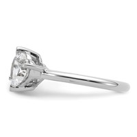 14K White Gold 2.12 Carat Lab Grown Diamond VS+ F+ Round and Heart Complete Asymmetrical Two Stone Engagement Ring view 3