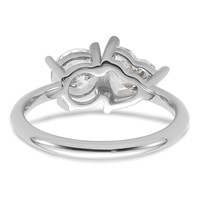 14K White Gold 2.12 Carat Lab Grown Diamond VS+ F+ Round and Heart Complete Asymmetrical Two Stone Engagement Ring view 5