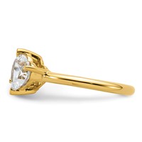 14K Yellow Gold Two Stone 1 Carat Round and 1.12 Carat Heart Ring Mounting view 3