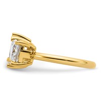 14K Yellow Gold Two Stone 1 Carat Pear and 1 Carat Cushion Ring Mounting view 3