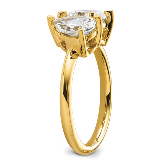 Gold Diamond Asymmetrical Rings