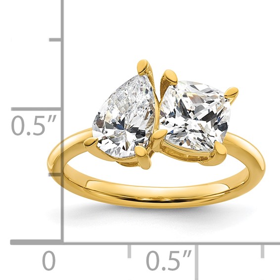 Gold Diamond Asymmetrical Rings