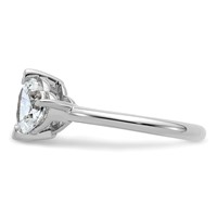 14K White Gold 2.12 Carat Lab Grown Diamond VS+ F+ Princess and Heart Complete Asymmetrical Two Stone Engagement Ring view 3