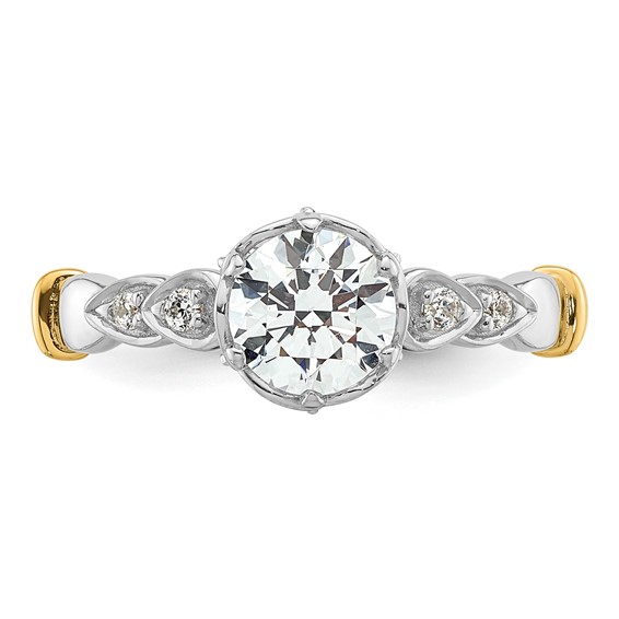 14k Two-tone Diamond Semi-Mount Engagement Ring