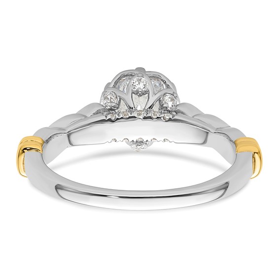 14k Two-tone Diamond Semi-Mount Engagement Ring