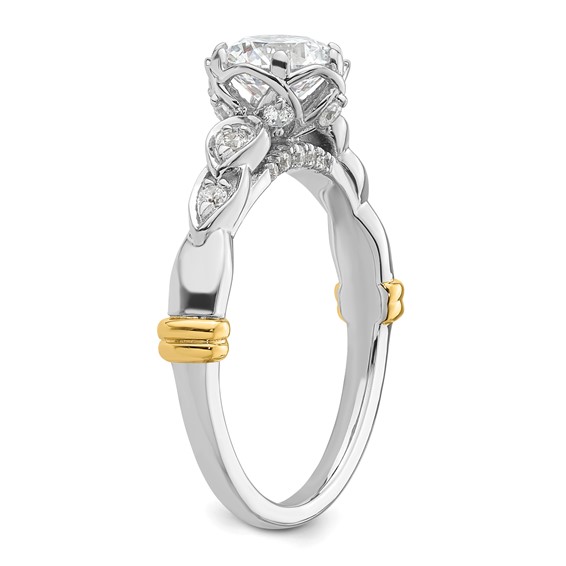14k Two-tone Diamond Semi-Mount Engagement Ring