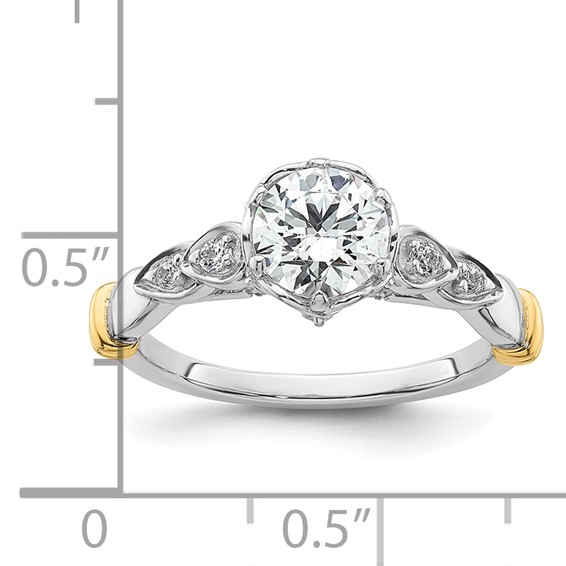 14k Two-tone Diamond Semi-Mount Engagement Ring