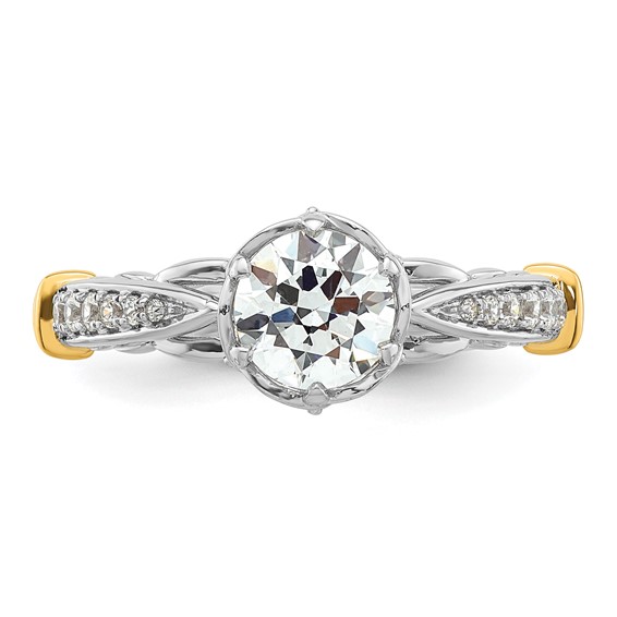 14k Two-tone Diamond Semi-Mount Engagement Ring