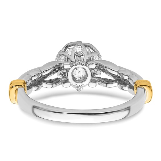 14k Two-tone Diamond Semi-Mount Engagement Ring