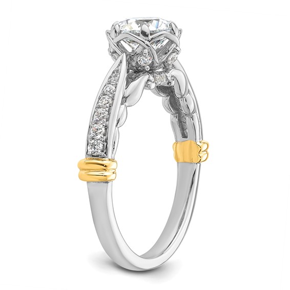 14k Two-tone Diamond Semi-Mount Engagement Ring