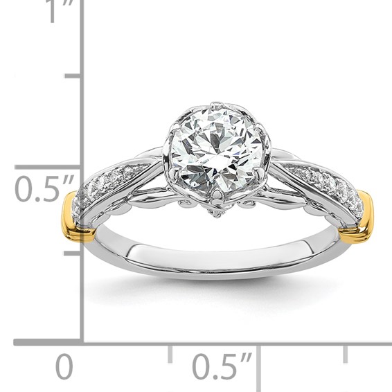14k Two-tone Diamond Semi-Mount Engagement Ring