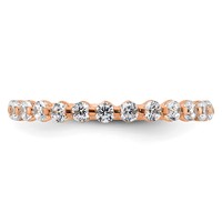 True Origin 14K Rose Gold 0.50 Carat Lab Grown Diamond VS+ F+ Complete Wedding Band view 4
