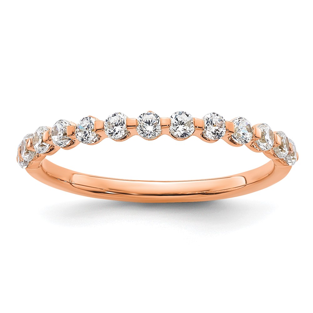 True Origin 14K Rose Gold 0.50 Carat Lab Grown Diamond VS+ F+ Complete Wedding Band