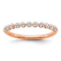 True Origin 14K Rose Gold 0.50 Carat Lab Grown Diamond VS+ F+ Complete Wedding Band view 1