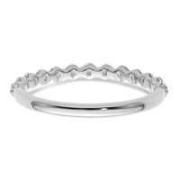 True Origin 14K White Gold 0.50 Carat Lab Grown Diamond VS+ F+ Complete Wedding Band view 5