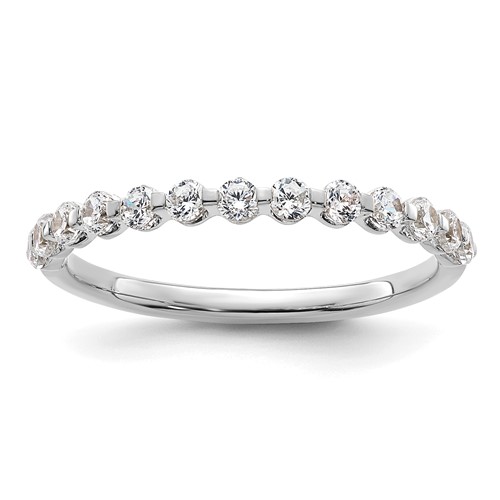 True Origin 14K White Gold 0.50 Carat Lab Grown Diamond VS+ F+ Complete Wedding Band