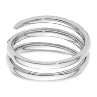 True Origin 14K White Gold 0.75 Carat Lab Grown Diamond VS+ F+ Complete Fashion Band view 5