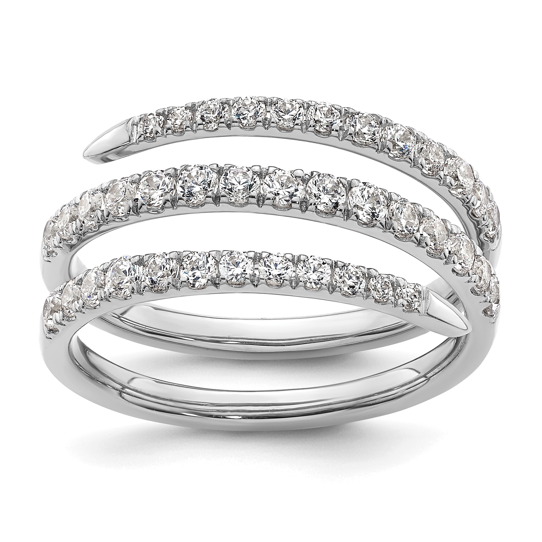 True Origin 14k White Gold 3/4 carat Lab Grown Diamond VS D E F Fancy Band (RM9984-080-WLD)