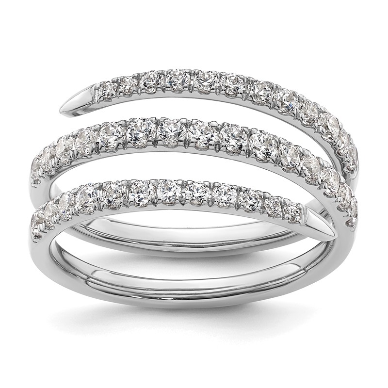 True Origin 14k White Gold 3/4 carat Lab Grown Diamond VS D E F Fancy Band