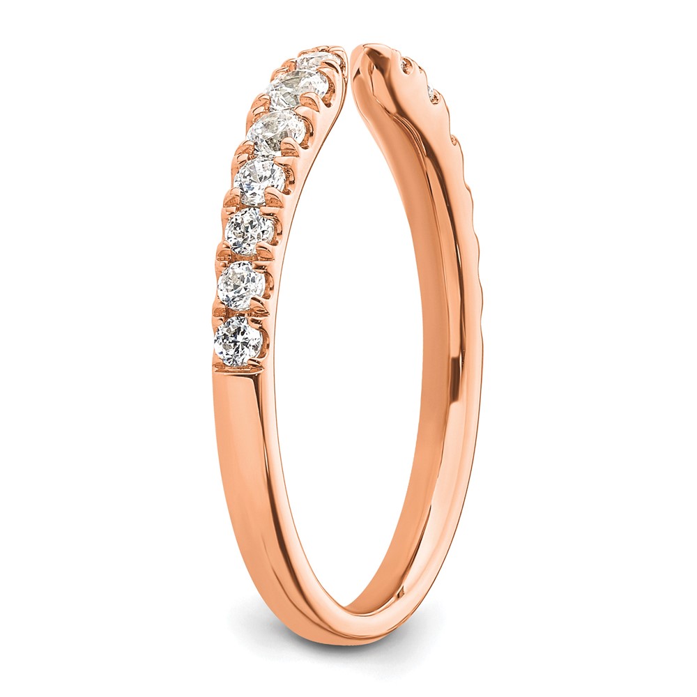 True Origin 14k Rose Gold 3/8 carat Lab Grown Diamond VS D E F Fancy Band (RM9985-038-RLD)
