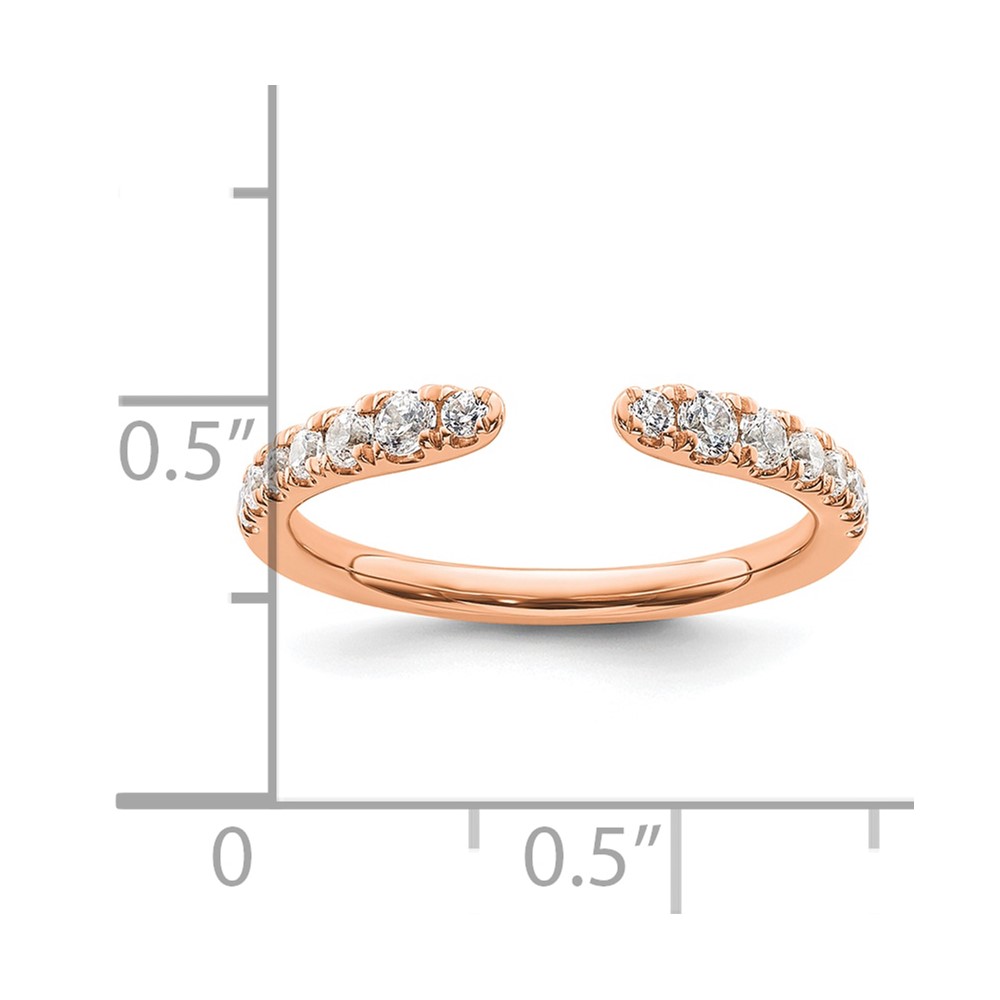 True Origin 14k Rose Gold 3/8 carat Lab Grown Diamond VS D E F Fancy Band (RM9985-038-RLD)
