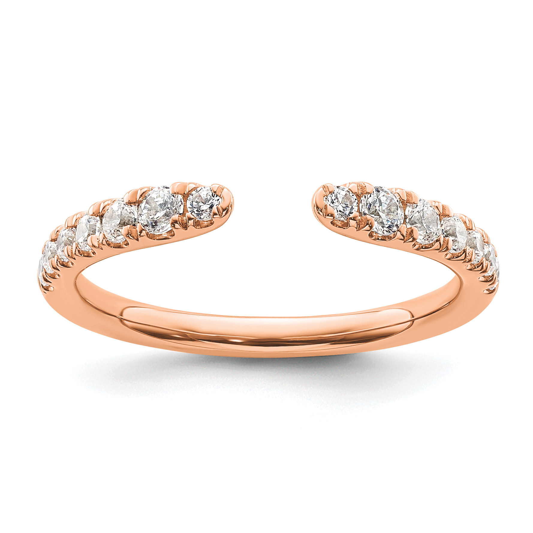 True Origin 14k Rose Gold 3/8 carat Lab Grown Diamond VS D E F Fancy Band (RM9985-038-RLD)
