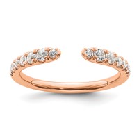 True Origin 14K Rose Gold 0.38 Carat Lab Grown Diamond VS+ F+ Complete Band view 1