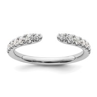 True Origin 14K White Gold 0.38 Carat Lab Grown Diamond VS+ F+ Complete Band view 1