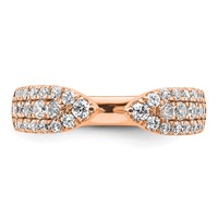 True Origin 14K Rose Gold 0.75 Carat Lab Grown Diamond VS+ F+ Complete Wedding Band view 4
