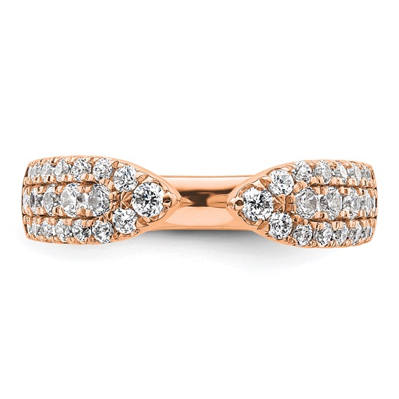 True Origin 14K Rose Gold 3/4 carat Lab Grown Diamond VS+ F+ Complete Wedding Band