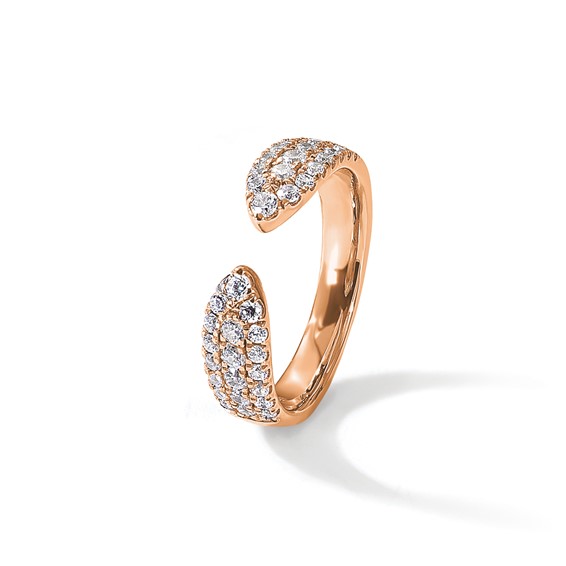 True Origin 14K Rose Gold 3/4 carat Lab Grown Diamond VS+ F+ Complete Wedding Band