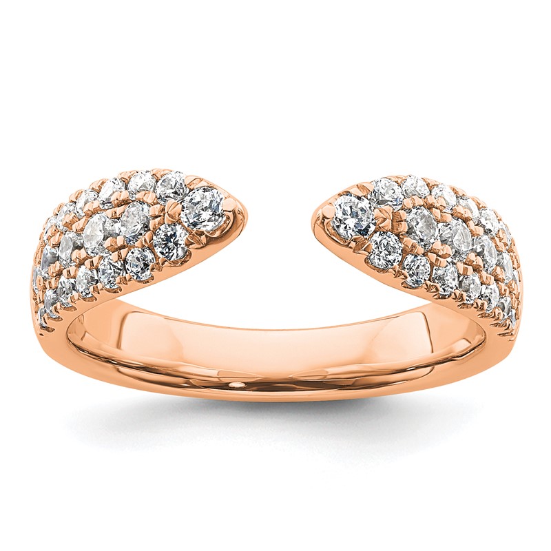 True Origin 14k Rose Gold 3/4 carat Lab Grown Diamond VS  D E F  Fancy Band