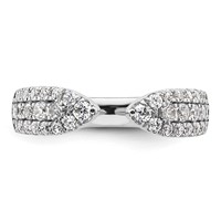 True Origin 14K White Gold 0.75 Carat Lab Grown Diamond VS+ F+ Complete Wedding Band view 4