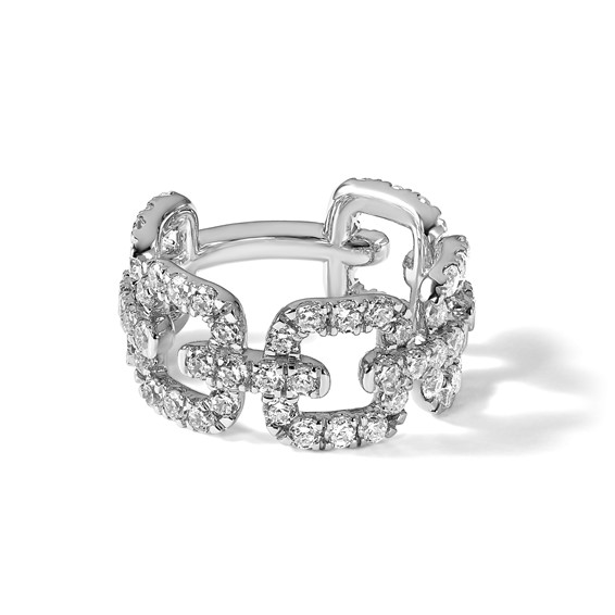 True Origin 14K White Gold 2 3/8 carat Lab Grown Diamond VS+ F+ Complete Band