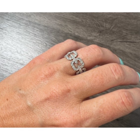 True Origin 14K White Gold 2 3/8 carat Lab Grown Diamond VS+ F+ Complete Band