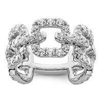 True Origin 14K White Gold 2.38 Carat Lab Grown Diamond VS+ F+ Complete Band view 1