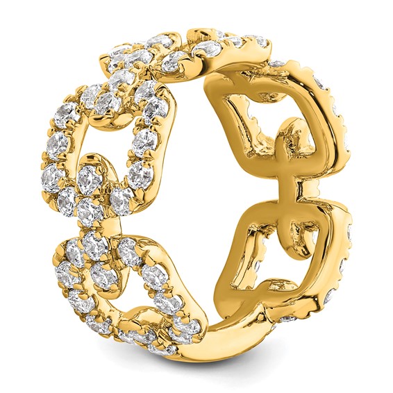 True Origin 14K Yellow Gold 2 3/8 carat Lab Grown Diamond VS+ F+ Complete Band